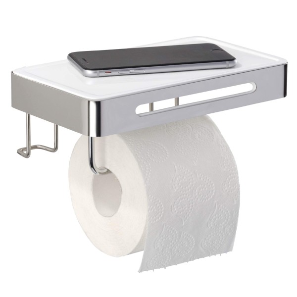 Toilettenpapierhalter Premium Plus, mit Smartphone Ablage, Edelstahl glänzend