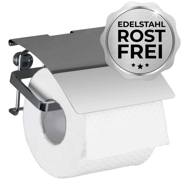 Toilettenpapierhalter Premium, mit Blende, Edelstahl, glänzend