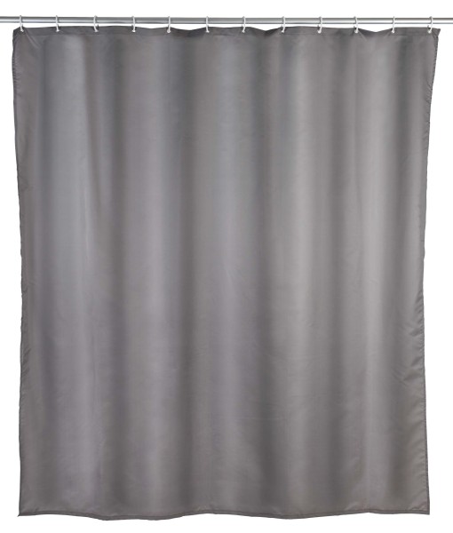 Duschvorhang Uni, Grau, 180 x 200 cm, Polyester
