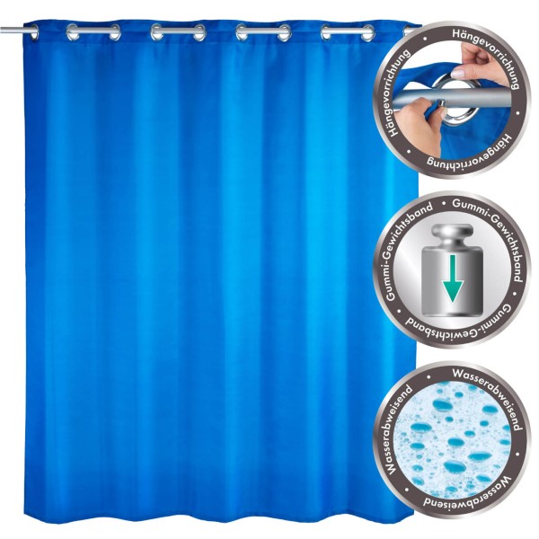 Duschvorhang Comfort Flex, Blau, 180 x 200 cm, Polyester