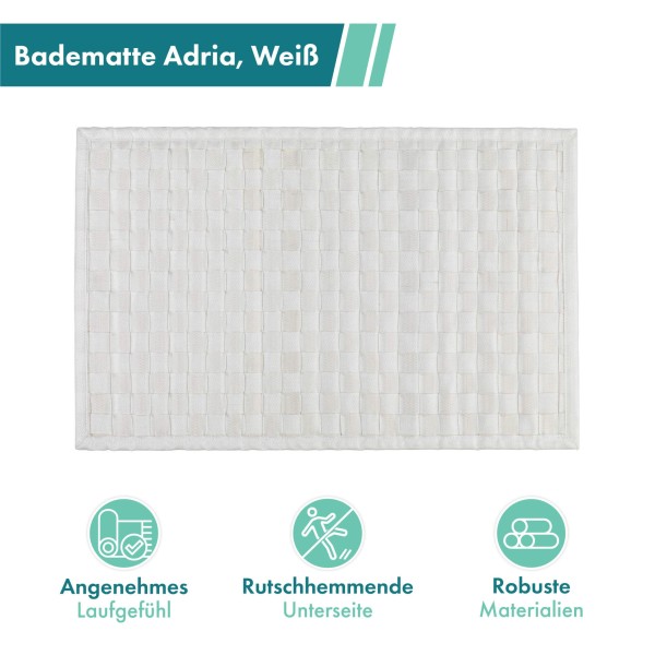 Badematte Adria Weiß 50 x 80 cm