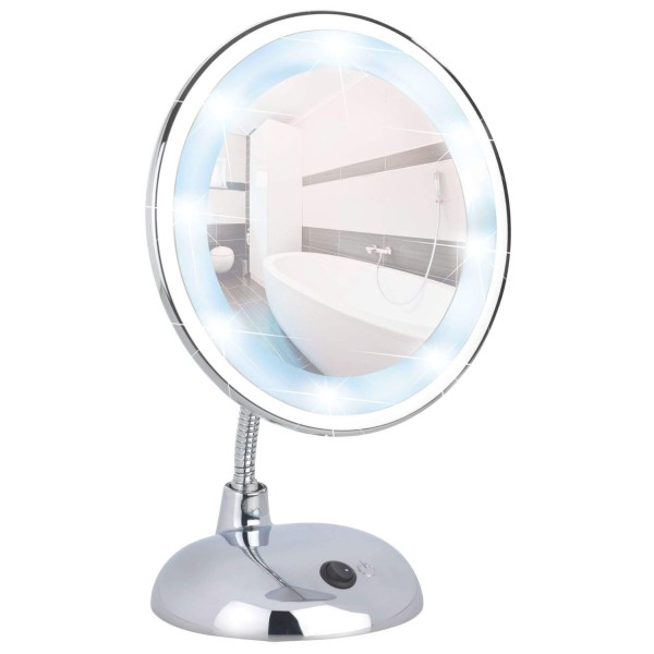 LED Kosmetikspiegel Style Chrom, 3-fach Vergrößerung