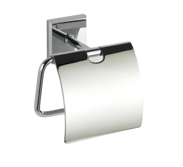 Power-Loc Toilettenpapierhalter, mit Deckel, Edelstahl glänzend