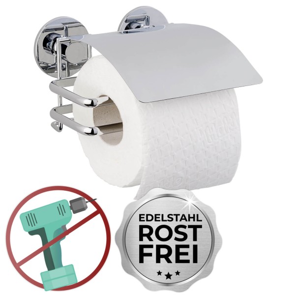 Express-Loc Toilettenpapierhalter, mit Deckel, Edelstahl glänzend