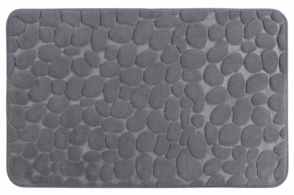 Badematte Pebbles, grau, Memory Foam, 50 x 80 cm