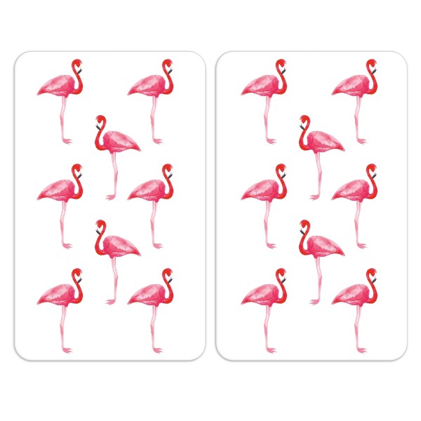 Abdeckplatten Flamingo, Glas, 2er Set, für alle Herdarten