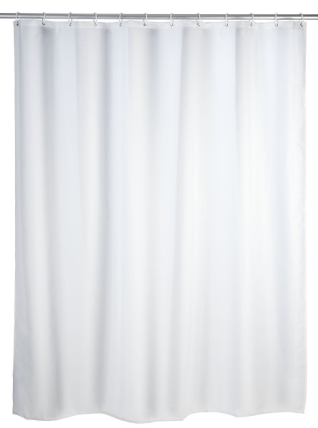 WENKO Duschvorhang 180 x 200 cm Uni Weiß Polyester