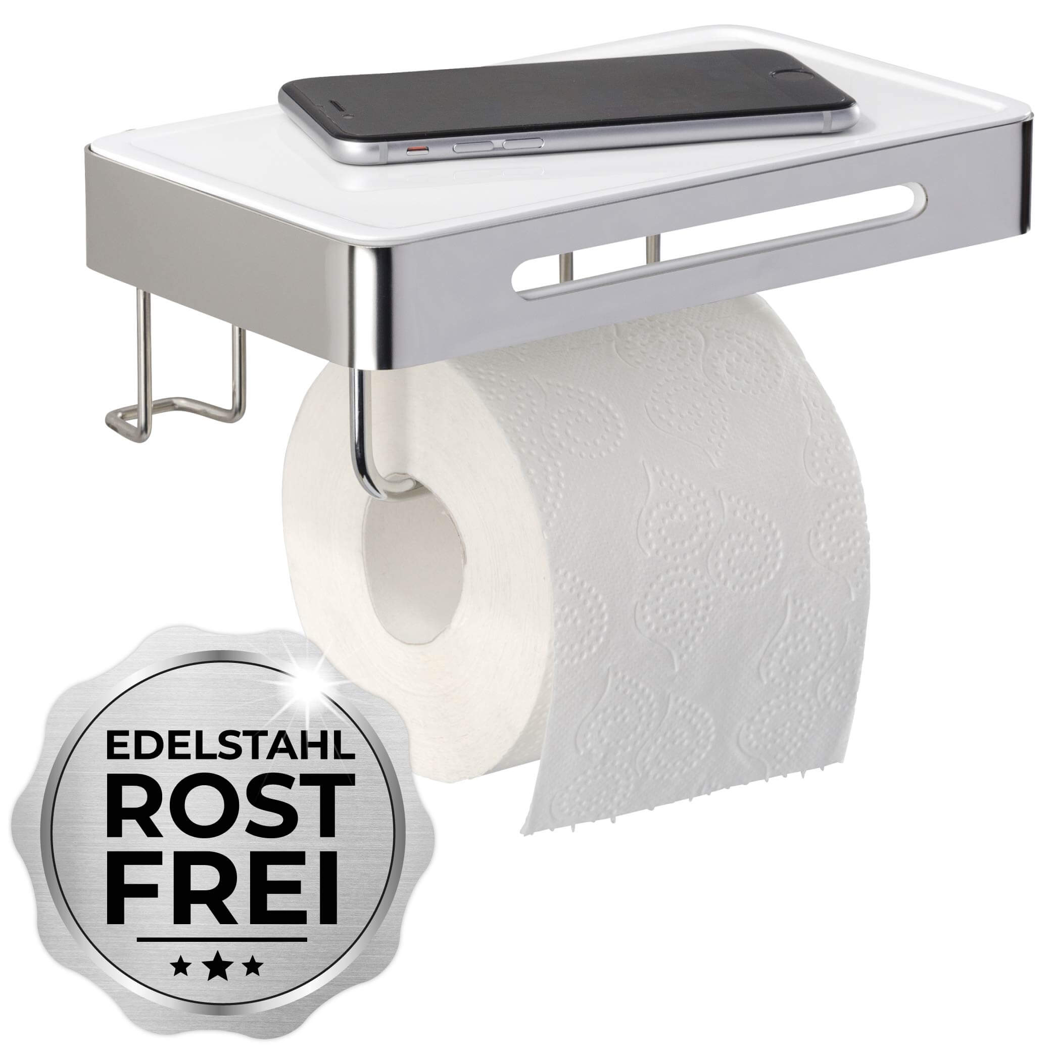 Rocket Deal Premium Toilettenpapierhalter: Stil | Plus & | Deal-Rocket Smartphone-Ablage