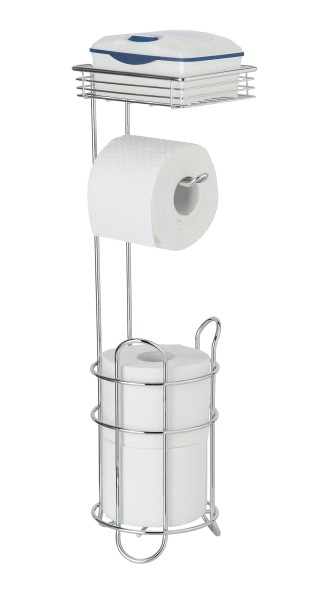 WENKO Stand Toilettenpapierh. m. Ablage Chrom