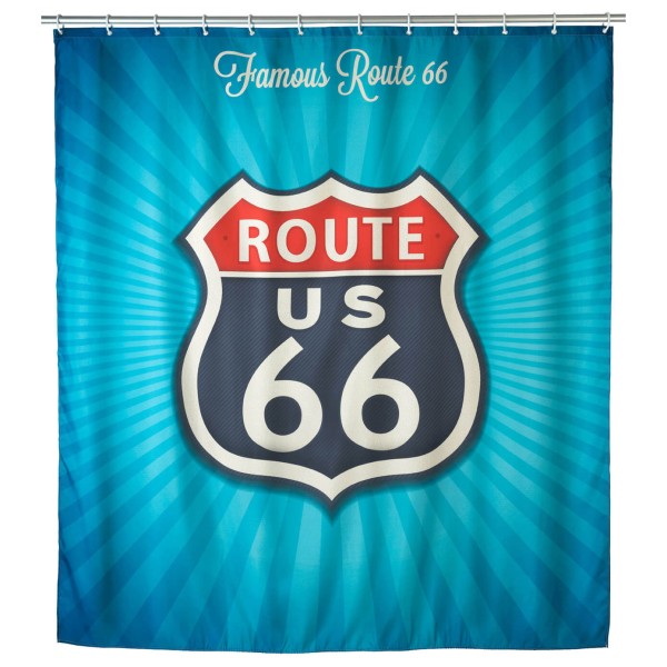 Duschvorhang Vintage Route 66, 180 x 200 cm, antischimmel, Polyester