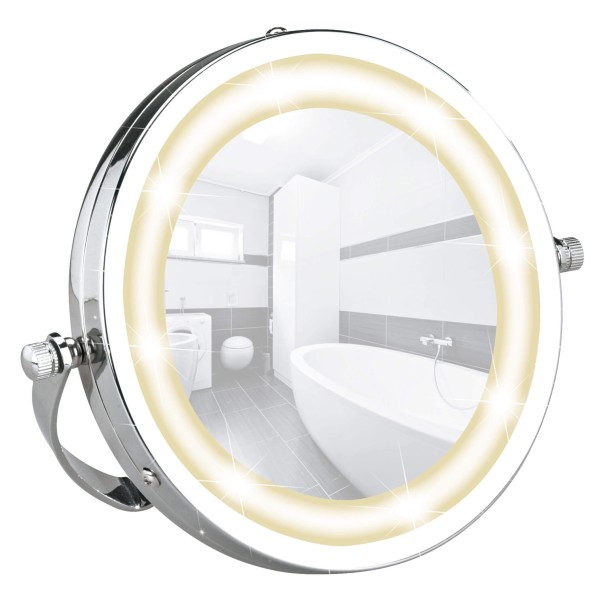 LED Kosmetikspiegel Brolo, Handspiegel 3-fach Vergrößerung