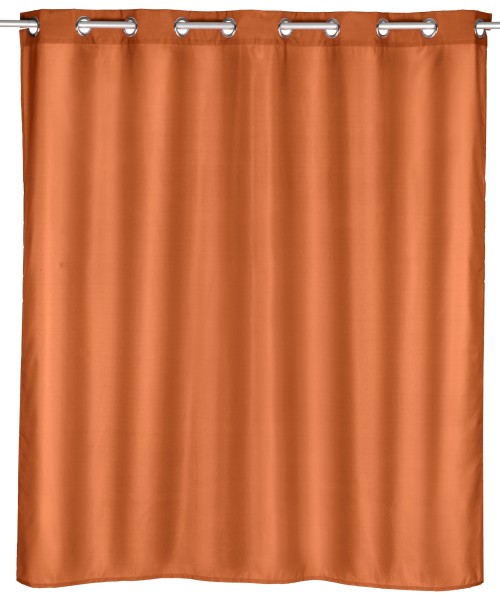 WENKO Duschvorhang Comfort Flex Terracotta Textil wasserabweisend waschbar