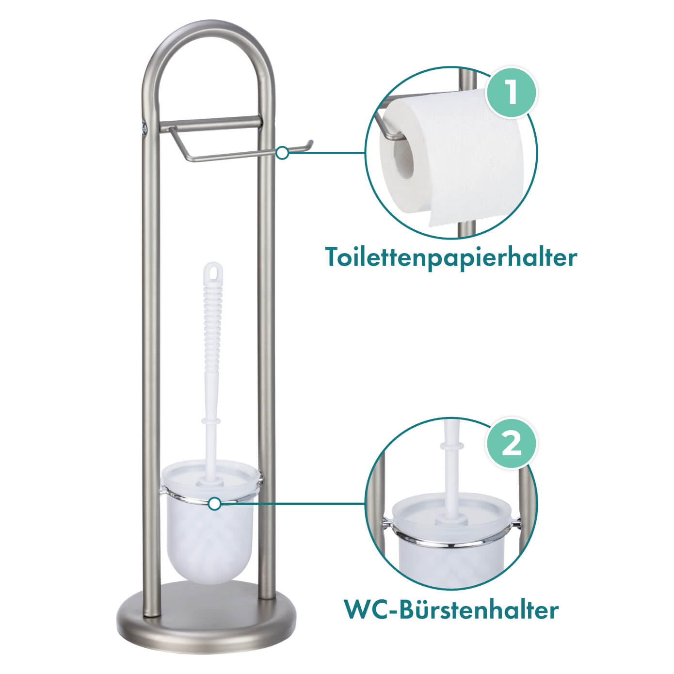 Stand WC-Garnitur Siena Chrom Satiniert: Modern & Praktisch | Deal-Rocket |  Deal Rocket