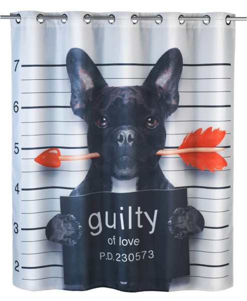 Duschvorhang Guilty Dog, 180 x 200 cm, antischimmel, Polyester